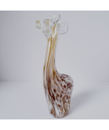 Hand-Blown Art Glass 10” Paper Weight Giraffe Figurine Sculpture Amber W... - $31.50