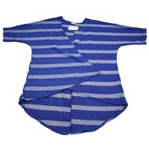 Lula Roe Sweater Womens S Blue Striped Lindsay Cardigan Komono Cover Up - $22.65