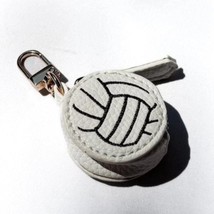 Sports Vegan Leather Bag Charm Keychain Volleyball - $24.75