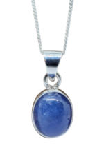 Tanzanite Pendant Necklace 925 Silver Silver AAA Oval Gemstone 18&quot; Chain &amp; Boxed - £49.33 GBP