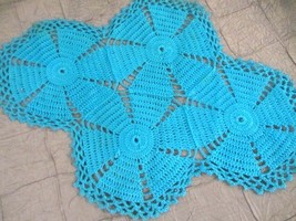 Unique Teal Hand Crocheted Doily For The Center Of Your Table, Accent Piece - $25.00