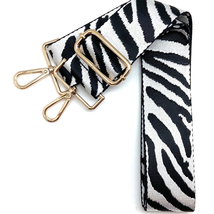 Black White Tiger Print Adjustable Crossbody Bag Purse Guitar Strap - $24.75