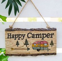 Ebros Western Rustic Pine Trees W/ Retro Trailer Caravan Happy Camper Wa... - £23.11 GBP