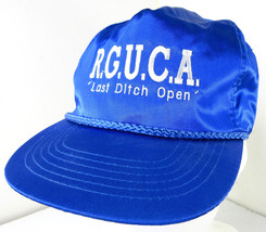 Vintage RGUCA &quot;Last Ditch Open&quot; Hat Shiny Blue Rope Cap Contracting Engi... - $9.85