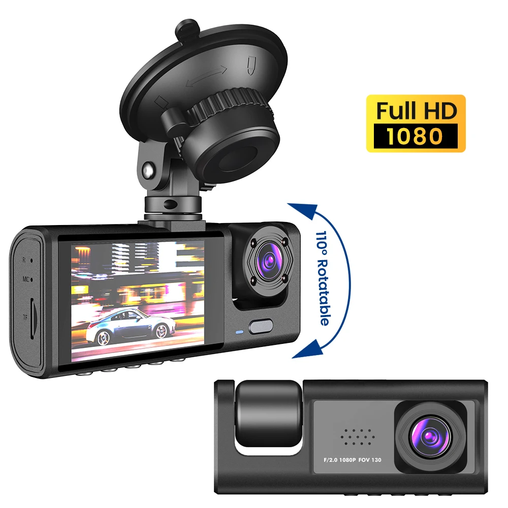 Fellostar Car Recorder DVR Video Rotatable Night Vision Rear Middle Front - £50.01 GBP