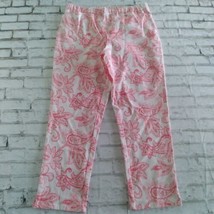 D &amp; Co Pants Womens 14 White Pink Paisley Floral Pull On Pockets Elastic... - £19.90 GBP