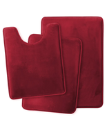 Red 3PC Bathroom Rug Memory Foam Bath Mat Set  - €58,16 EUR