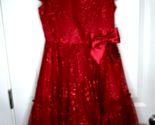 Jona Michelle Red Glittery Sparkly Girl’s Dress size 10 Girls PRETTY! - $23.75