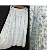Vintage Maxi Skirt Long White Blue Floral Eyelet Button Up Peasant Weste... - $218.81 CAD