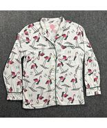 Life is Good Sleep Shirt Womens Small Button Up Flamingos 100% Cotton Ad... - €11,95 EUR