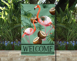 Welcome Flamingo Garden Flag, 12 x 18, Decorative Garden Flag - £12.58 GBP