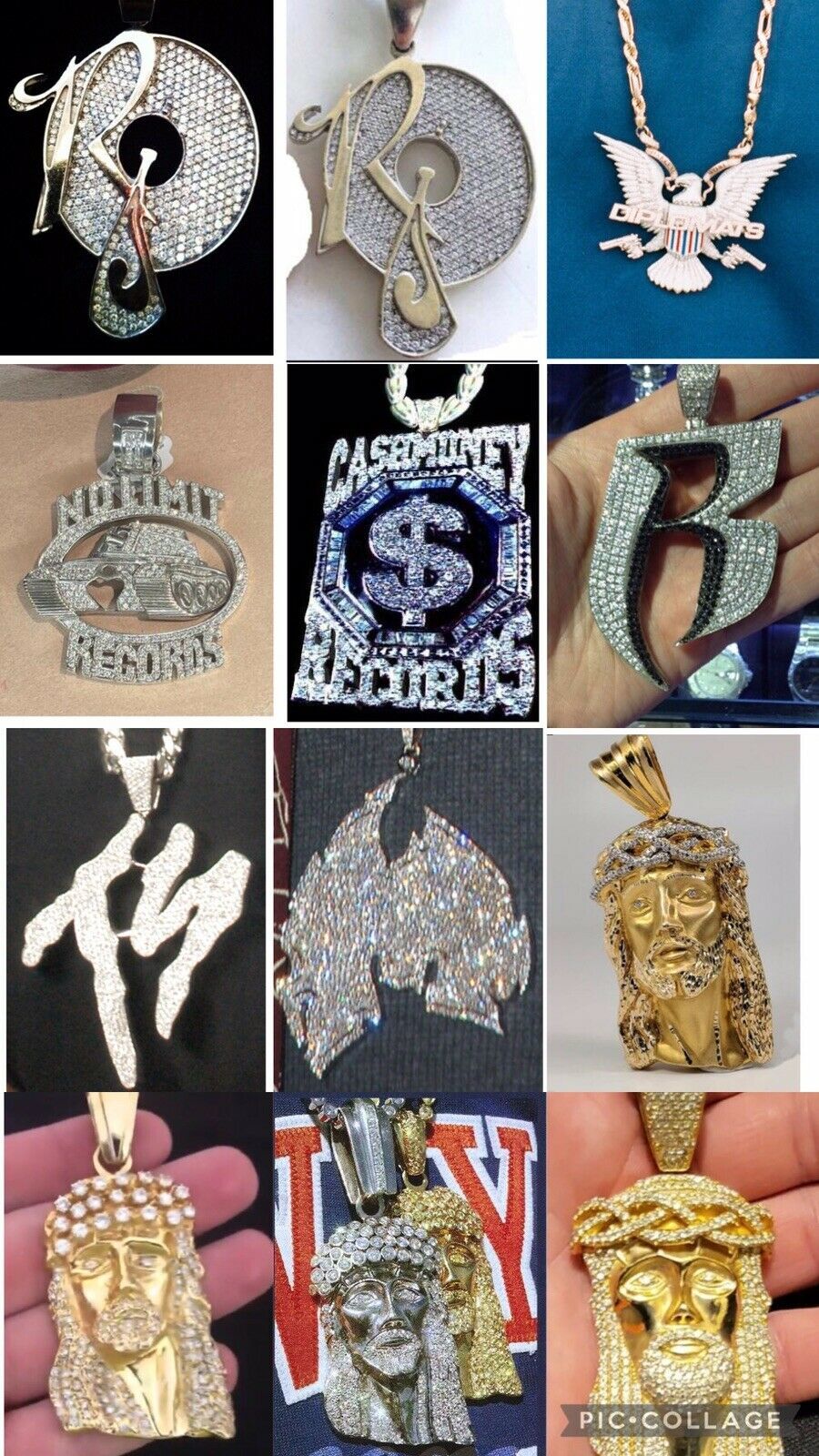 Primary image for Rocafella Dipset Diplomats Ruff Ryders Terror Squad Jesus Piece Pendant Chain