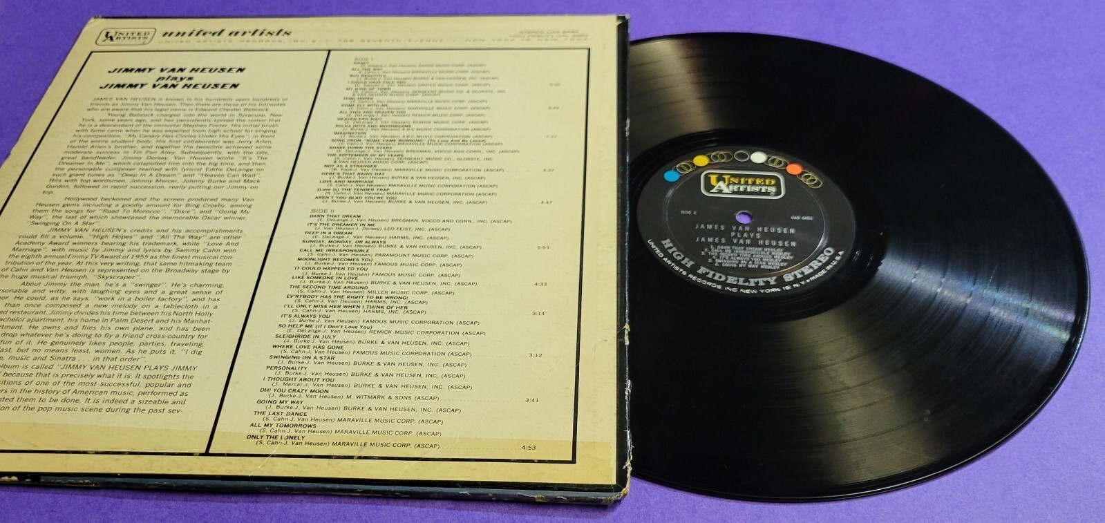 James Van Heusen plays James Van Heusen - United Artists - 12" Record Item image 7