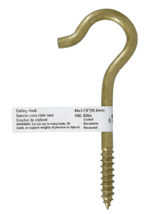Hardware Essentials 322603 Durasteel Ceiling Hook, Gold, Flagged, #4x3-7... - $13.00