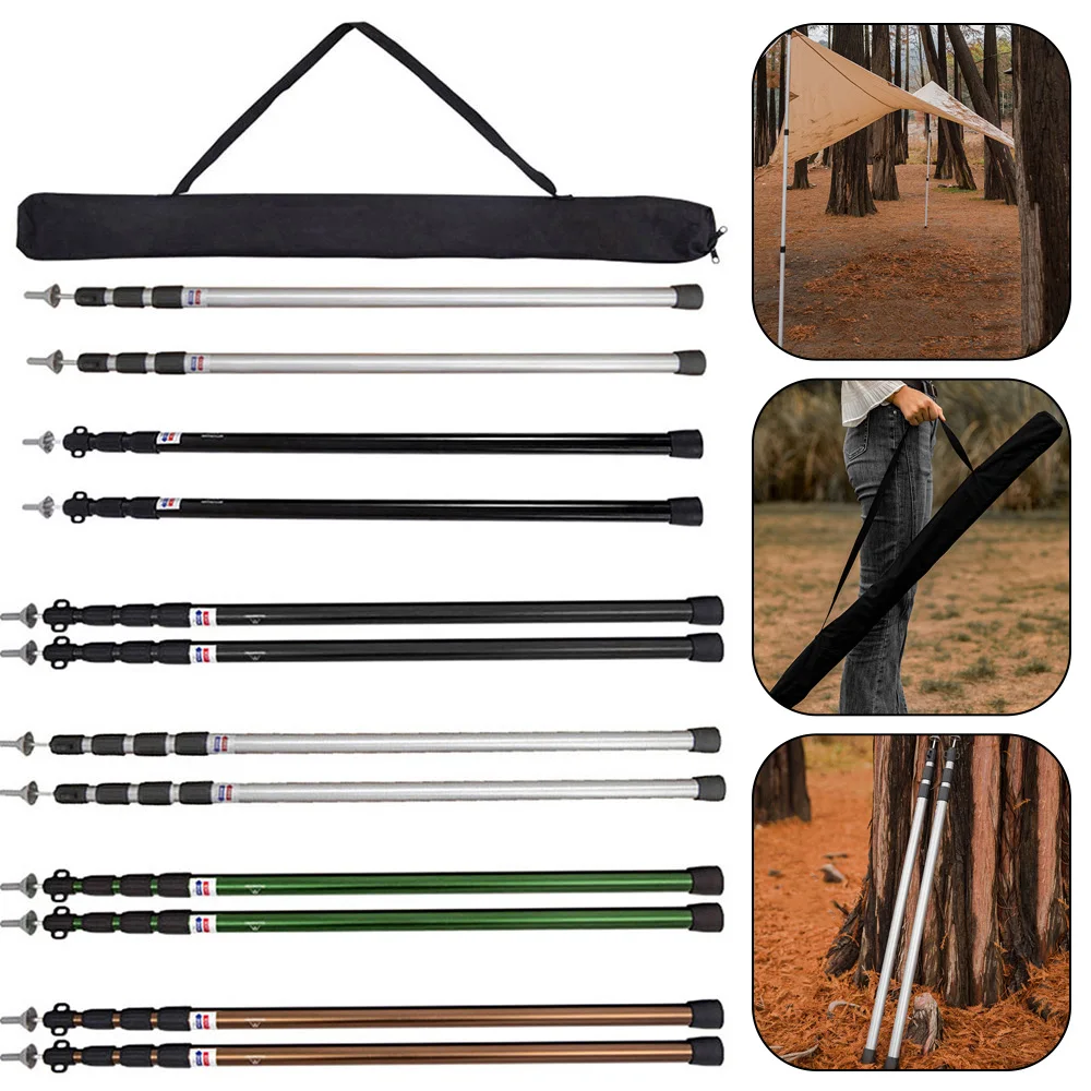 2pcs Tent Support Rod Tent Support Rod Beach Shelter Adjustable Tarp Awning Pole - £22.40 GBP+