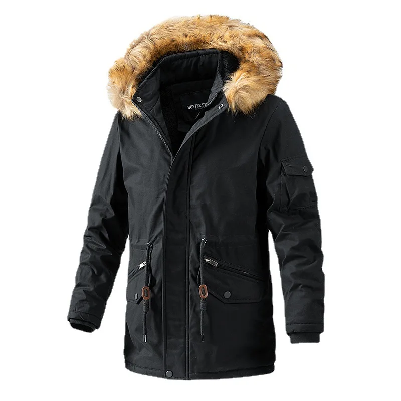 Winter Fleece Long Jackets Men Warm Thick Windbreaker Coat Men Clothing Fashion  - £350.50 GBP