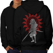 Samurai Sun Japan Fantasy Sweatshirt Hoody Asian Sun Men Hoodie Back - £16.43 GBP