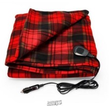 Camco-42804 Red 59&quot; x 43&quot; 12V Heated Blanket 7-foot power cord Fleece - £34.15 GBP
