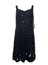 adrianna papell black beaded sleeveless shift dress Size 4 - $54.44