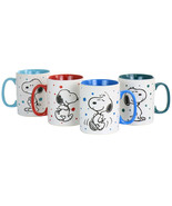 Gibson Peanuts Freckled Joy 15oz Stoneware 4 Piece Mug Set in Assorted D... - $104.98 CAD