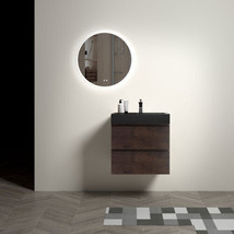 24&quot; Walnut Bathroom Vanity with Sink, Large Storage Wall Mounted Floatin... - £380.45 GBP
