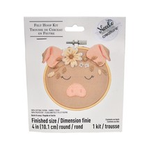 Needle Creations 4 Inch Felt Embroidery Hoop Kit Pig - $7.36