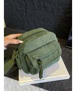 Corduroy Crossbody Bag with Adjustable Strap - $25.24 CAD