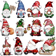 24 Pieces Christmas Gnome Wooden Hanging Ornaments, Wood Hanging Decor F... - £25.15 GBP