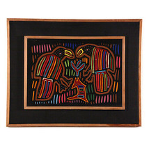 Indian Framed Multicolor Hand Made &quot;Toucans&quot; Embroidery - £204.77 GBP