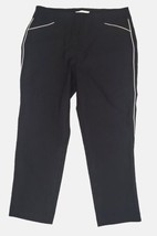 NWT Dazz Black Womens Work Pants Stretchy Size XL White Stripe Accent - £7.78 GBP