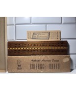 Drueke Authentic American Design Cribbage Board No 9 Vtg Complete 6 Pegs - $34.86 CAD