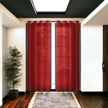 Set of Two 84&quot;  Red Solid Modern Window Panels - $3,073.78 MXN