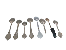 Vintage Mixed Lot Collection Silver Plated and 925 Souvenir Tourism Mini Spoons - £21.86 GBP