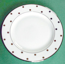 Kate Spade LARABEE ROAD Platinum Bread &amp; Butter Plate 6.25&quot; Polka Dots - $333.65 MXN