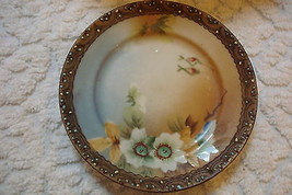 Nippon Handpainted plate, beautiful rim and flower decorations, 6&quot; [87B] - £43.51 GBP
