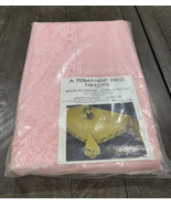 Vintage Calais Pink Lace Tablecloth 67 X 90 Progress Polyester Cotton - €34,40 EUR