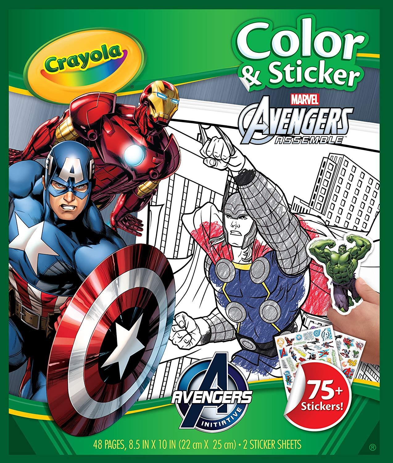 Crayola Avengers Color & Sticker Book, Gift Books for Kids, Age 3, 4, 5, 6 - $11.99