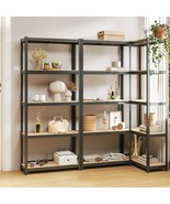 vidaXL 5-Layer Shelves 3 pcs Anthracite Steel&amp;Engineered Wood - £188.87 GBP