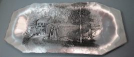 Wendell August Forge Hammered Aluminum Tray Brownstone and Garden Scene - $12.20