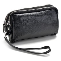 Fashion Soft Leather Ladies&#39; Day Clutches Clutch Bags Organizer Purse Double Zip - £15.69 GBP