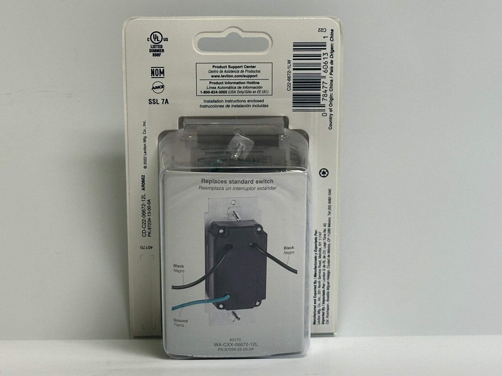 6 PK Leviton (6672-1LW) - Dimmer Switch for Dimmable LED, White Item image 2