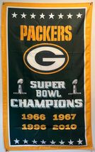 Green Bay Packers Super Bowl Championship Banner Flag Wall Art - $18.99