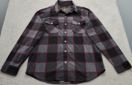 Freedom Foundry Western Shirt Mens Medium Multi Plaid Fleece Collar Butt... - $18.49