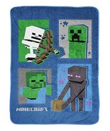 Minecraft Hostile Mob Monsters Character Fleece Blanket Throw, 46&quot; X 60&quot; - $367.03 MXN