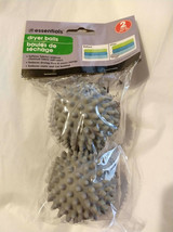 2ct PVC Dryer Balls Gray 2.625&quot; Cloth Softener Reduces Static, Lint Buildup - £7.52 GBP