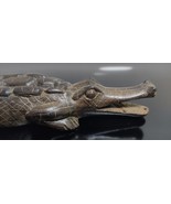 Old Antique African Carved Brown Hard Heavy Wood  Crocodile Alligator Rare - £43.84 GBP
