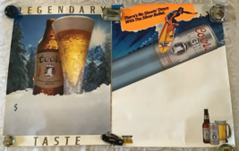 x2 Vtg 1989 90 Coors Original Silver Bullet Bar Advertisement Beer Poste... - $24.19