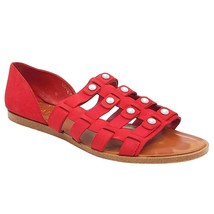1. State Women Slip On Studded Caged Sandals Telle Size US 11M Fire Red Leather - £7.82 GBP