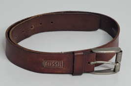 Fossil Belt Mens Brown Distressed Leather MB3078 200 Sz 34 85/34 - £12.17 GBP