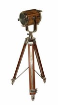 Nautical Spotlight Wood Floor Lamp Searchlight Tripod Stand Christmas Gift - £264.48 GBP